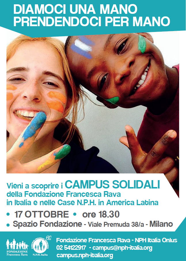 17 ottobre, Milano, nuovo incontro di presentazione dei Campus solidali della Fondazione