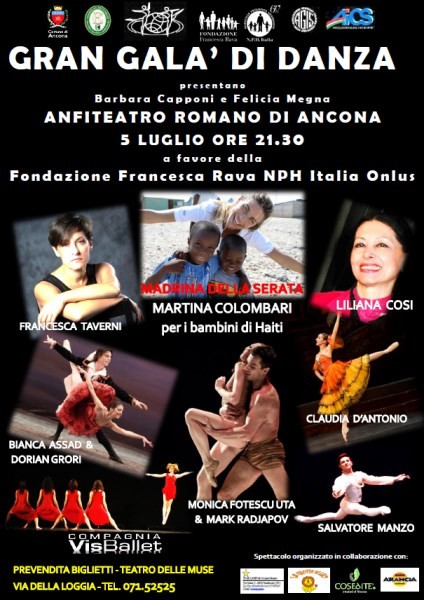 5 luglio, Ancona, Gran Gala della danza con Martina Colombari, Liliana Cosi e tante stelle della danza