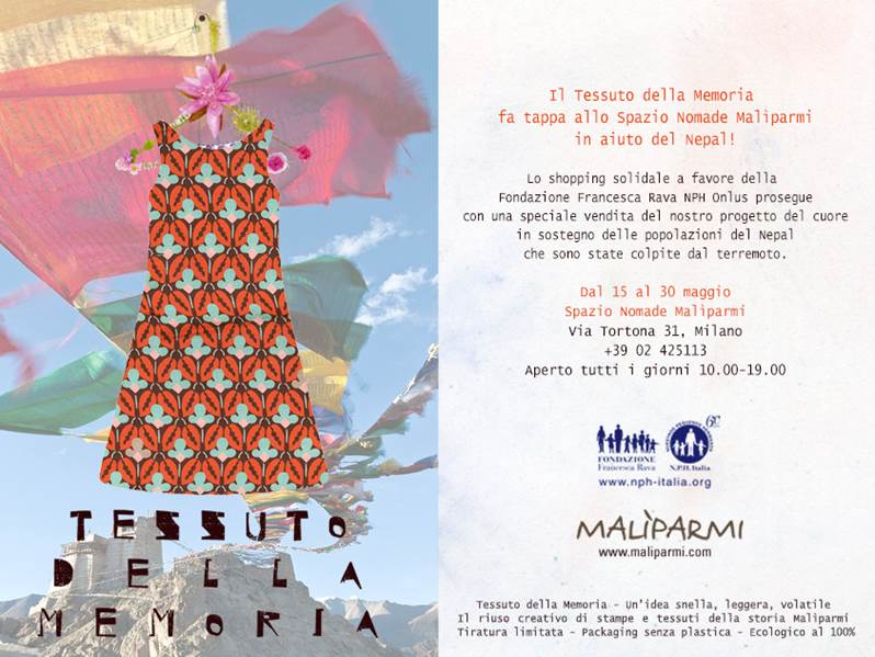 Fare shopping fa bene: fino al 30 maggio Temporary solidale da Malìparmi a Milano per aiutare il Nepal