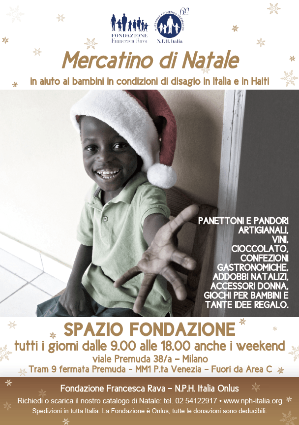 Shopping natalizio solidale: imperdibili occasioni presso il nostro “Spazio Fondazione” di Viale Premuda 38/A a Milano, dal 28 novembre aperto tutti i giorni compreso il weekend